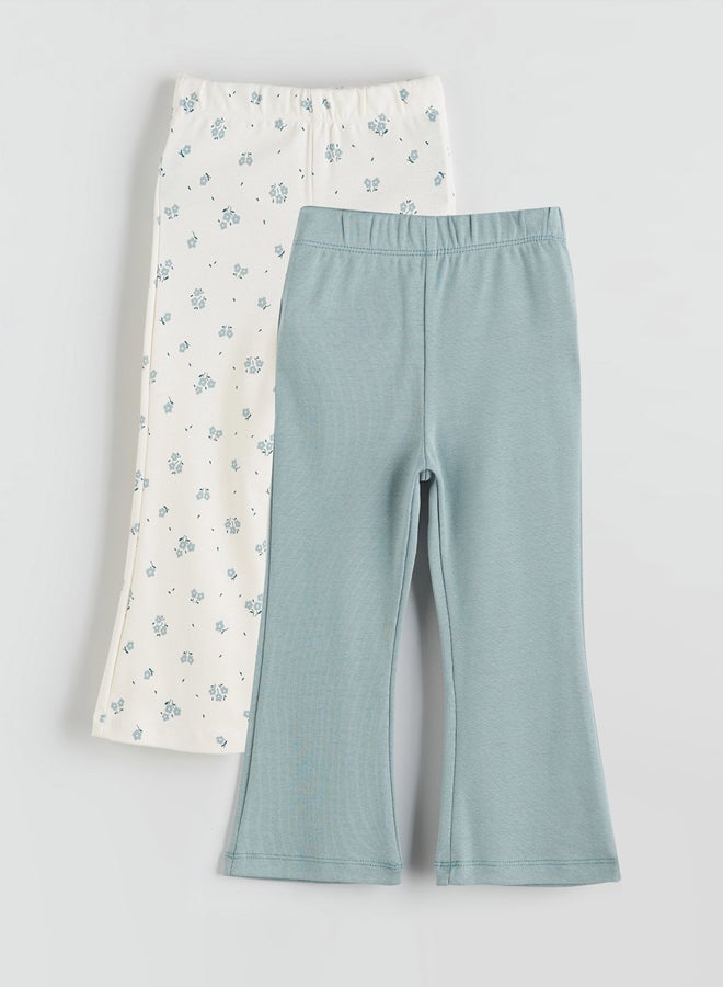 ال سي وايكيكي طماق خصر مطاطي للفتيات 2 عبوة - Image 1