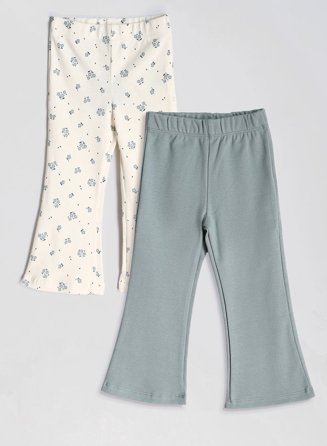 ال سي وايكيكي طماق خصر مطاطي للفتيات 2 عبوة - Image 2