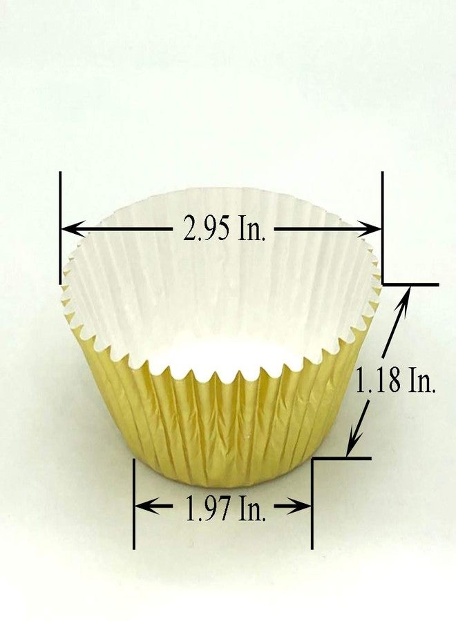 Huaswan Shiny Gold Foil Cupcake Liners Standard Paper Baking Cups for Wedding, Party and More, 120-Count - Image 2