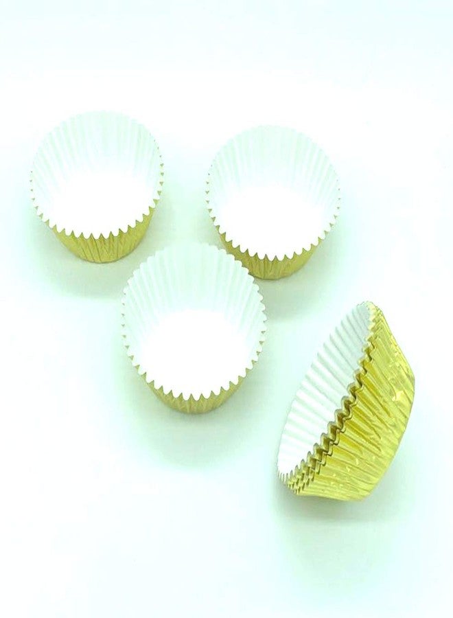 Huaswan Shiny Gold Foil Cupcake Liners Standard Paper Baking Cups for Wedding, Party and More, 120-Count - Image 3