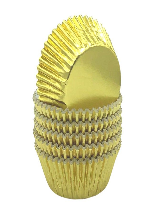Huaswan Shiny Gold Foil Cupcake Liners Standard Paper Baking Cups for Wedding, Party and More, 120-Count - Image 1