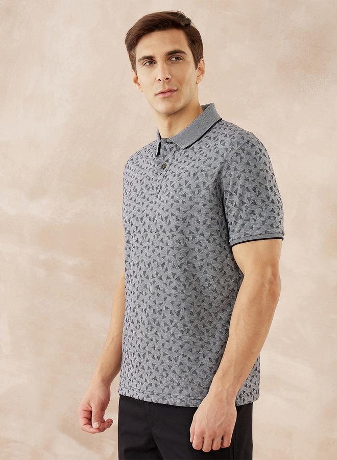 Fahrenheit Textured Print Polo T-shirt - Image 3