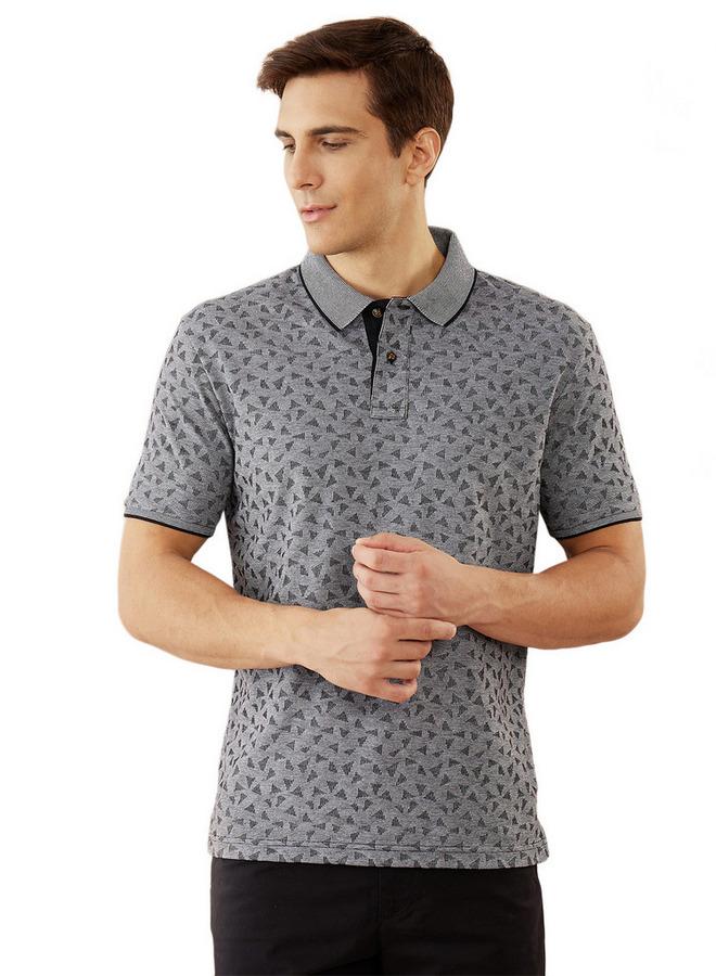 Fahrenheit Textured Print Polo T-shirt - Image 1