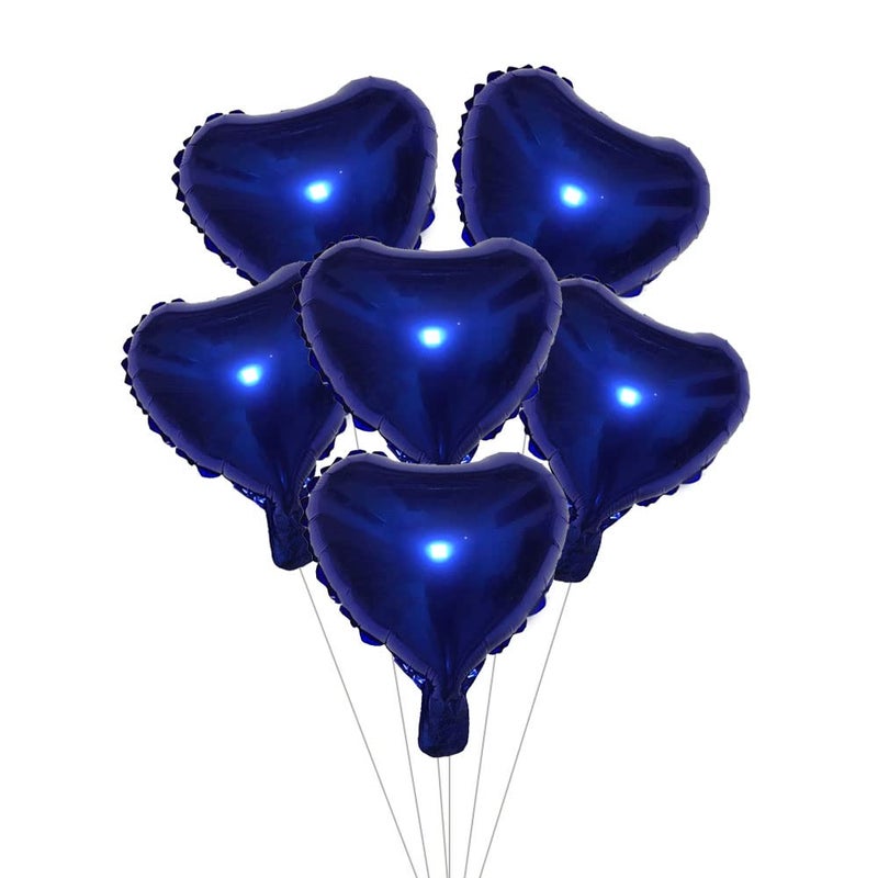 AnnoDeel 20 pcs 18inch Navy Blue Heart Foil Balloons Blue Heart Shaped Helium Balloons Mylar Balloons for Wedding Decoration Party Balloons Birthday - Image 3