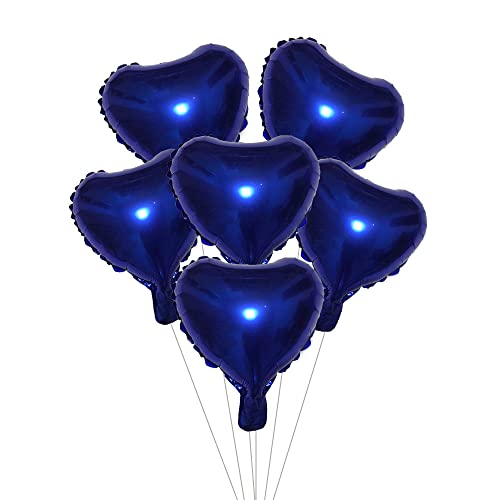 AnnoDeel 20 pcs 18inch Navy Blue Heart Foil Balloons Blue Heart Shaped Helium Balloons Mylar Balloons for Wedding Decoration Party Balloons Birthday - Image 1