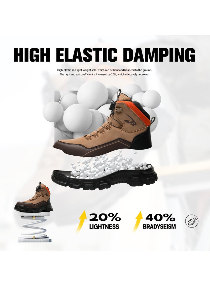 Safety Shoes Men Lightweight Fashion Breathable Swivel Button Steel Toe Cap Work Shoes Air Cushion  - Image 3