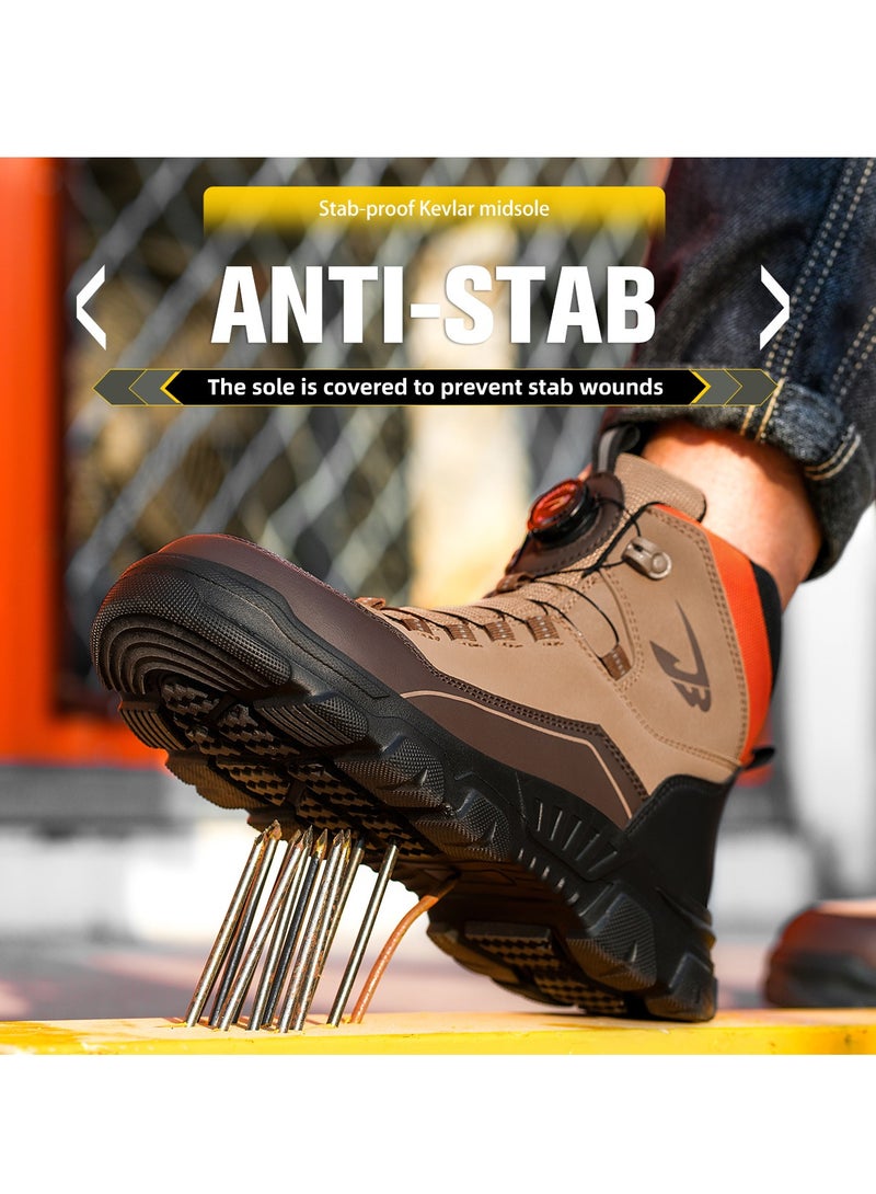 Safety Shoes Men Lightweight Fashion Breathable Swivel Button Steel Toe Cap Work Shoes Air Cushion  - Image 5