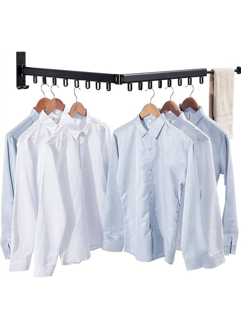 Y&D Wall Mounted Clothes Drying Rack, Retractable Laundry Rack Folding, Space Saver, Hanging for Balcony, Laundry, Bathroom, Patio  - Image 1