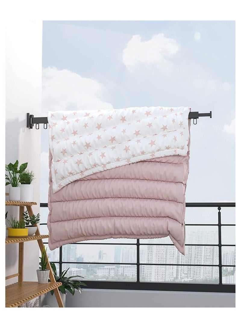 Y&D Wall Mounted Clothes Drying Rack, Retractable Laundry Rack Folding, Space Saver, Hanging for Balcony, Laundry, Bathroom, Patio  - Image 3