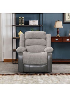 DANUBE HOME Greensboro 1-Seater Fabric Manual Motion Recliner Modern Design One Seat Relaxing Chair Comfortable Living Room Furniture L 94 x W 90 x H 101 cm - Dark Grey  - Image 1