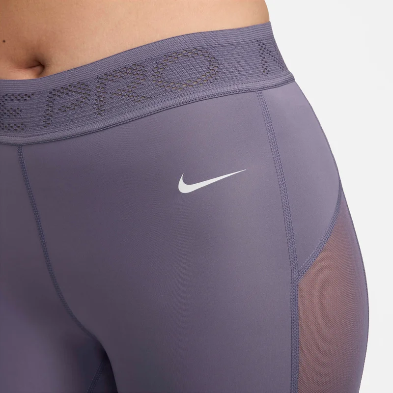Nike Women's Pro Mid-Rise Mesh-Panelled Leggings