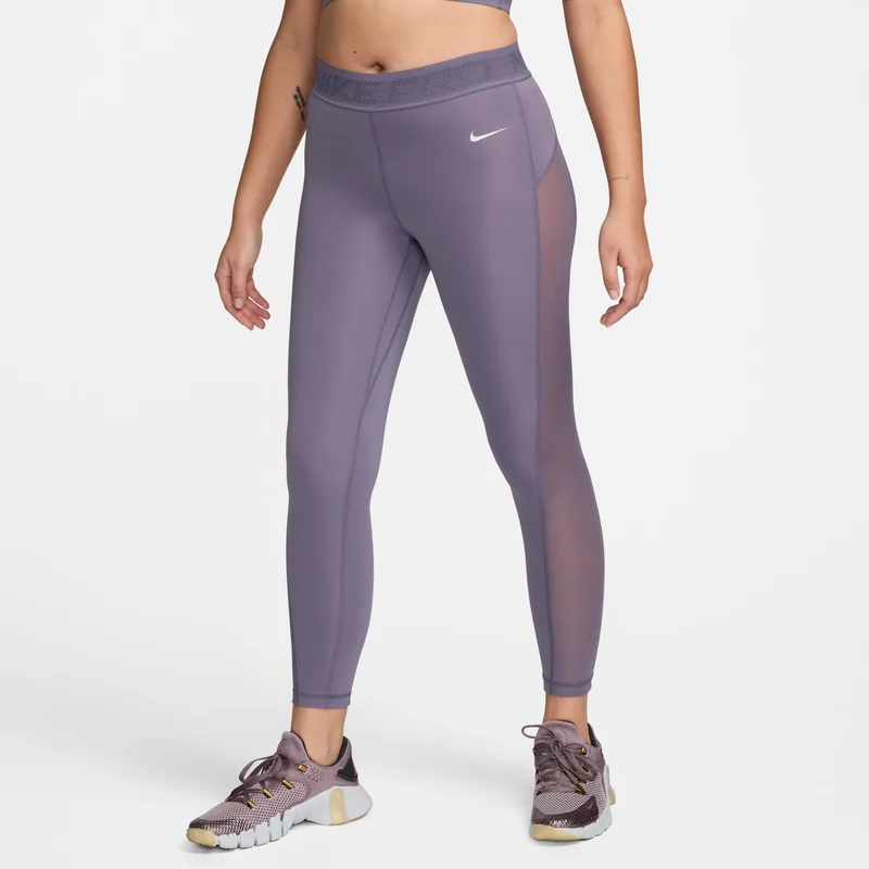 Nike Women's Pro Mid-Rise Mesh-Panelled Leggings