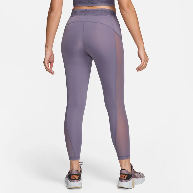 Nike Women's Pro Mid-Rise Mesh-Panelled Leggings
