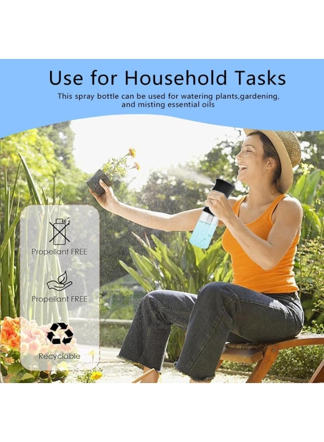 زجاجة رذاذ منزلية للشعر (200 مل) - بخاخ رذاذ مائي بلاستيكي فائق الدقة فارغ مستمر أسود - لتصفيف الشعر، والشعر المجعد، والتنظيف، والصالونات، والنباتات، وروائح الزيوت العطرية - Image 4