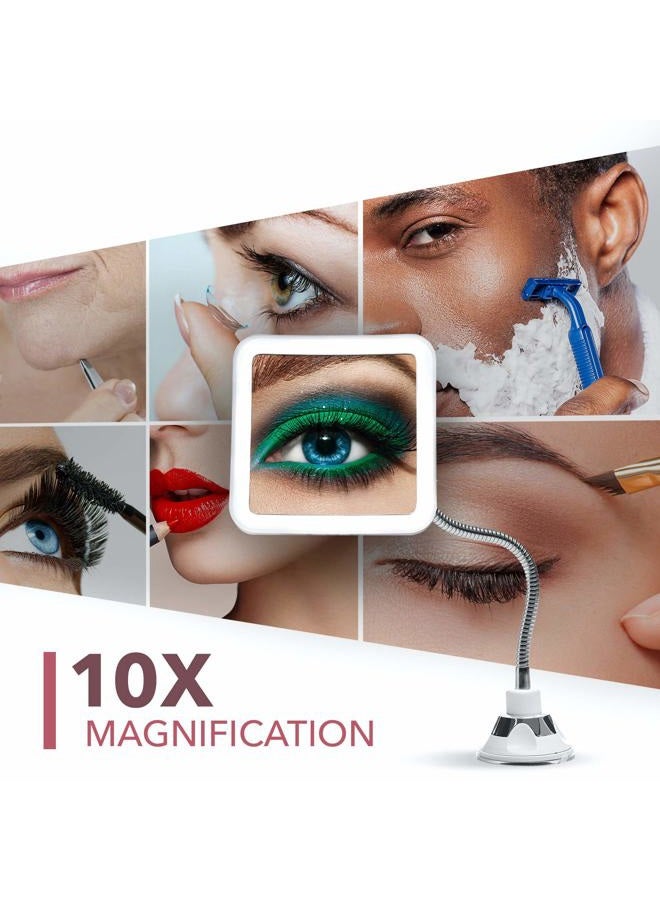 Vitacost Brand Flexible Magnifying Mirror 10X with LED Light and Gooseneck, Lighted Travel Makeup Mirror, Lock Suction, Natural Daylight LED, Cordless and Portable (Mira Plus) - Image 4
