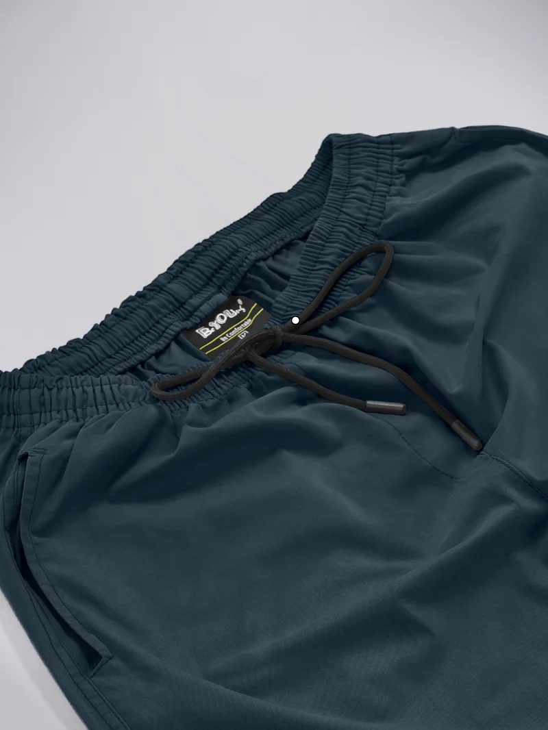 Beyoung Dark Blue Cotton Cargo Joggers