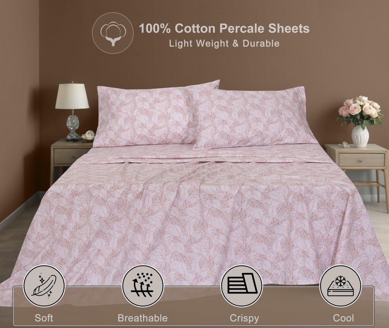 ZOYER 100% Cotton Sheets â€“ Twin Size Percale Bedding, Cooling & Breathable, Durable with a Crisp, Soft & Comfortable Feel, 16" Deep Pocket, 3-Piece Set, Negative Print - Image 3