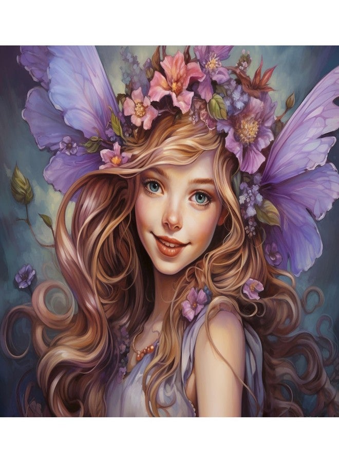 Aihonmin Purple Angel DIY Painting by Number for Beginner Delicate Dolls with Wreath Paint by Numbers on Canvas Easy to Paint Artwork with Brushes and Paints for Home Decor 16x20inch（Without Frame ） - Image 1