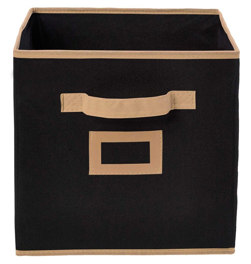 Kuber Industries Heart Home CTHH16930 Non Woven Large Foldable Storage Organiser Cube Boxes (Black, Standard) - Image 4