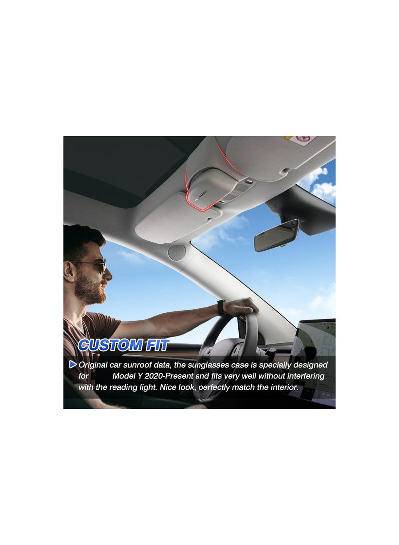 SOLARAE Sunglasses Holder, Compatible with Tesla Model Y 2020-2023 Accessories Glasses Case Car Interior Eyeglasses Protective Storage Box Organizer Mount on Roof ABS Material, Press-type Design(1 Pack) - Image 5