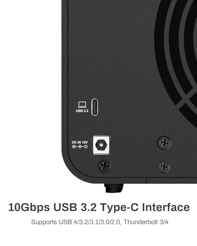 TERRAMASTER D4-320 External Hard Drive Enclosure - 4bay USB 3.2 Gen2 10Gbps Type-C USB Storage Hot Swappable Plug and Play (Diskless) - Image 3