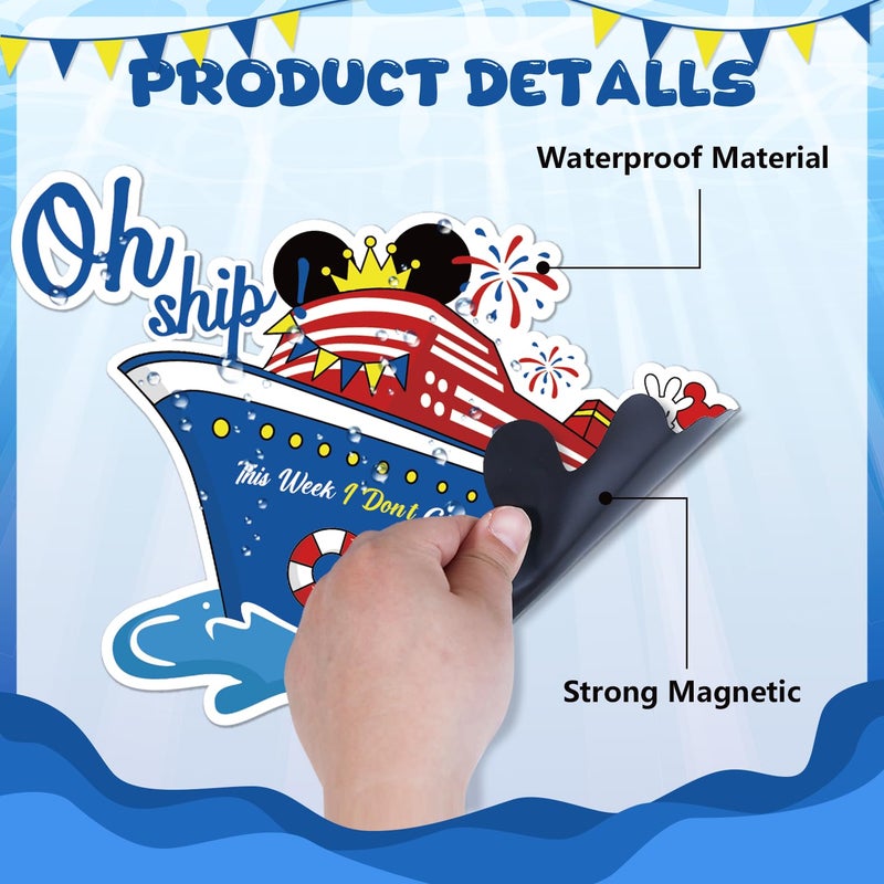 Fprl 15pcs Mouse Magnetic Stickers for Cruise Door Decorations - Waterproof Cruise Ship Cabin, Refrigerator & Car Door Magnets, Cute Holiday Carnival Cruise Ship Party Supplies Decals - Image 3