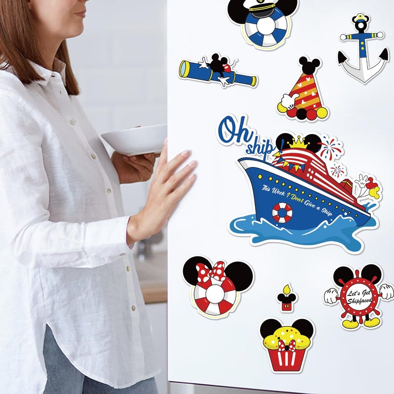 Fprl 15pcs Mouse Magnetic Stickers for Cruise Door Decorations - Waterproof Cruise Ship Cabin, Refrigerator & Car Door Magnets, Cute Holiday Carnival Cruise Ship Party Supplies Decals - Image 5