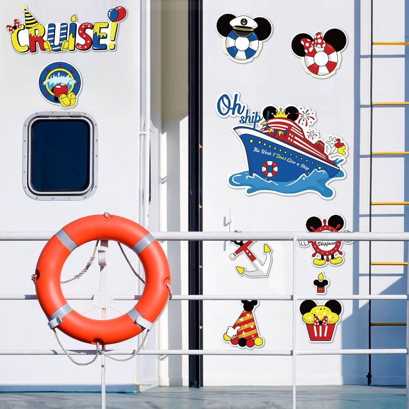 Fprl 15pcs Mouse Magnetic Stickers for Cruise Door Decorations - Waterproof Cruise Ship Cabin, Refrigerator & Car Door Magnets, Cute Holiday Carnival Cruise Ship Party Supplies Decals - Image 4
