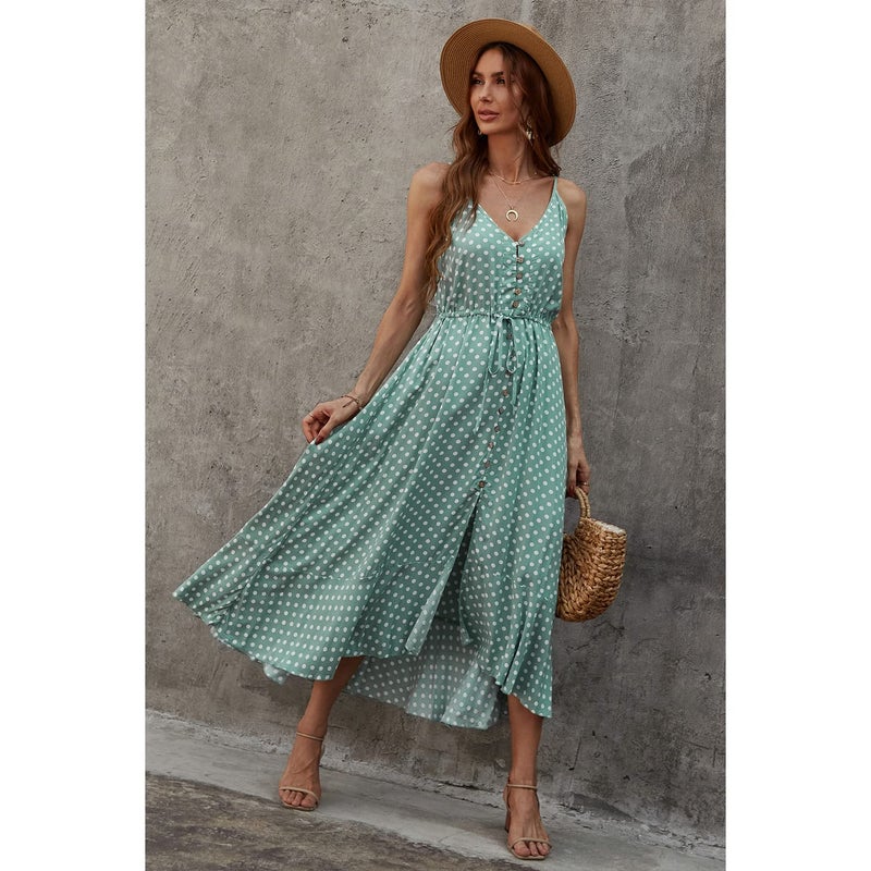 BROVAVE Casual Summer Dresses for Women: Maintenance-Free Anti-Wrinkle Level 4.5-2026 Spaghetti Sundress for Travel Beach Navy Blue - Image 4