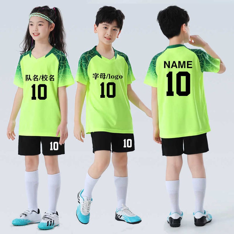 Children'S Football Uniform Suit For Men And Women, Summer Short-Sleeved Printed Jersey, Adult Light Board Football Training Team Uniform, Game Uniform - Image 4