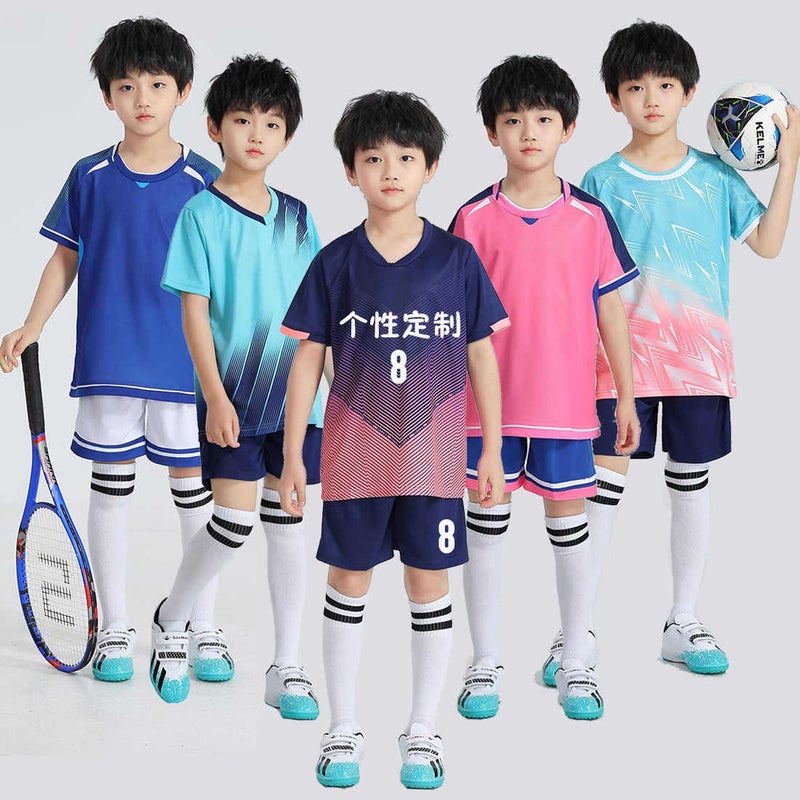 Children'S Football Uniform Suit For Men And Women, Summer Short-Sleeved Printed Jersey, Adult Light Board Football Training Team Uniform, Game Uniform - Image 3