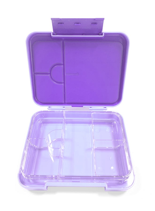 Eazy Kids Eazy Kids 6 & 4 Convertible Bento Lunch Box with Lunch Bag and Spoon Fork Set - Glitter Purple - Image 5