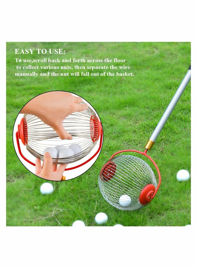 Generic Stainless Steel Nut Harvester Ball Picker - Adjustable & Lightweight Tool for Collecting Walnuts, Pecans, Crab Apples, Nerf Darts, and Small Fruits (1'' to 3'' Diameter)  - Image 4