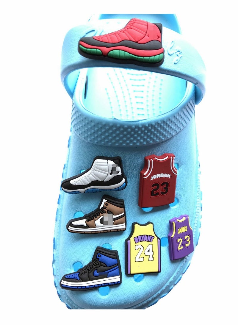 KASTWAVE Shoes Decorations Crocs Charms Jibbitz, Sandals Buckle Wristband Bracelet PVC Basketball Charms Boys Girls Men Women Kid Adults Birthday Gifts Party Favor, 15 Pcs - Image 4