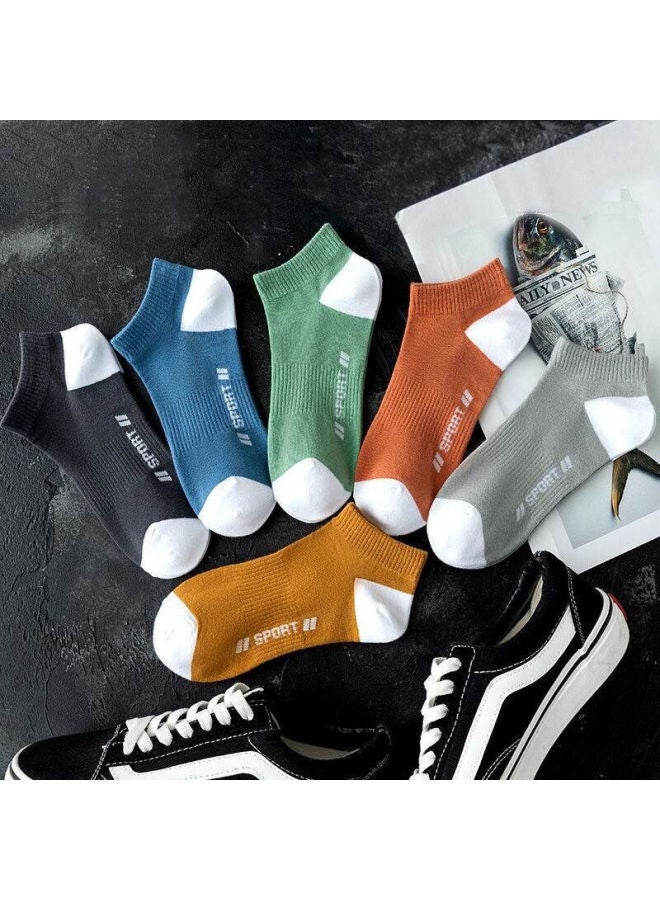 Cotton Thirteen جوارب مياشيشان زووجي للرجال، جوارب قصيرة للخريف والشتاء، قابلة للتنفس، نمط حرف، مضادة للبكتيريا، أسلوب عصري، جوارب قارب منخفضة اللون الصلب، 10 أزواج - Image 5