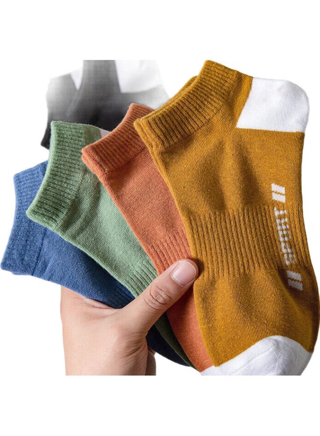 Cotton Thirteen جوارب مياشيشان زووجي للرجال، جوارب قصيرة للخريف والشتاء، قابلة للتنفس، نمط حرف، مضادة للبكتيريا، أسلوب عصري، جوارب قارب منخفضة اللون الصلب، 10 أزواج - Image 2
