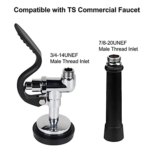 KWODE Pre-rinse Spray Valve Head for All Commercial Kitchen Sink Faucet, High Pressure Dish Sprayer Nozzle with Hand Grip Assembly Replacement Kit for Restaurant Industrial Faucets Black - Image 2