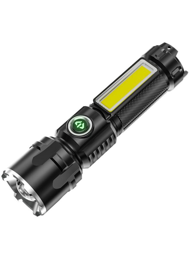 Cross-border LED Outdoor Strong Light Flashlight Side Light Zoom Multifunctional Portable Flashlight USB Charging Waterproof Lighting Lamp 
