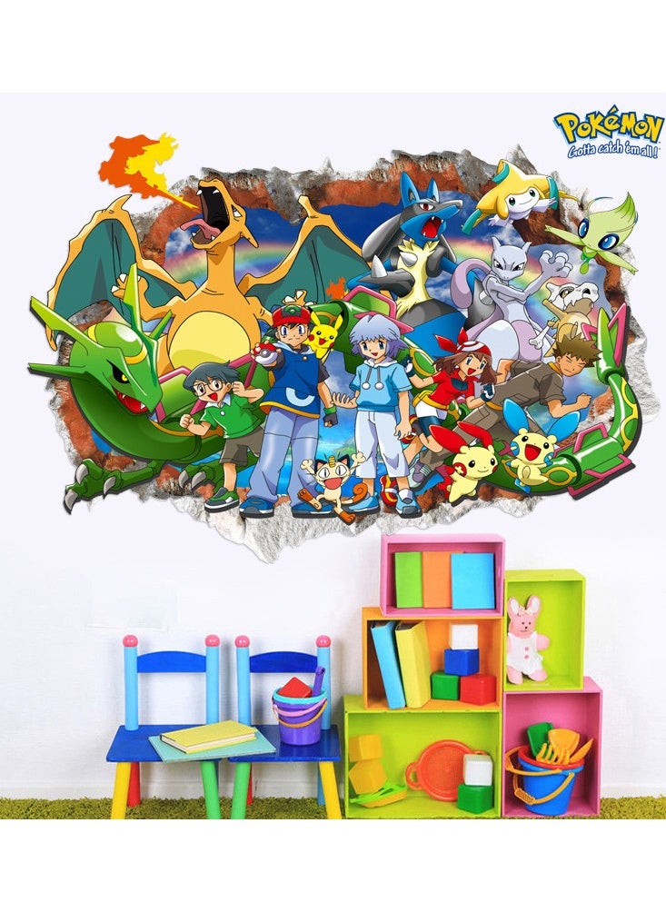 Pokemon ملصقات جدارية مقاومة للماء من Pokémon لتزيين خلفية غرفة المعيشة وديكور غرفة الأطفال وورق حائط قابل للإزالة مقاس 50 × 70 سم  - Image 4