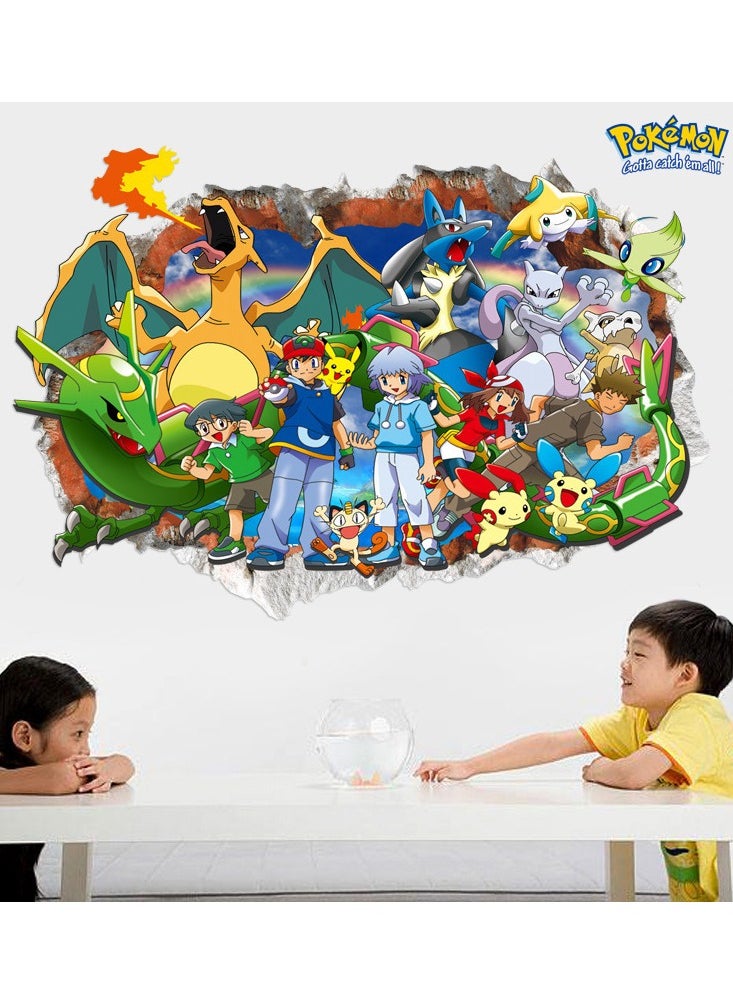 Pokemon ملصقات جدارية مقاومة للماء من Pokémon لتزيين خلفية غرفة المعيشة وديكور غرفة الأطفال وورق حائط قابل للإزالة مقاس 50 × 70 سم  - Image 3