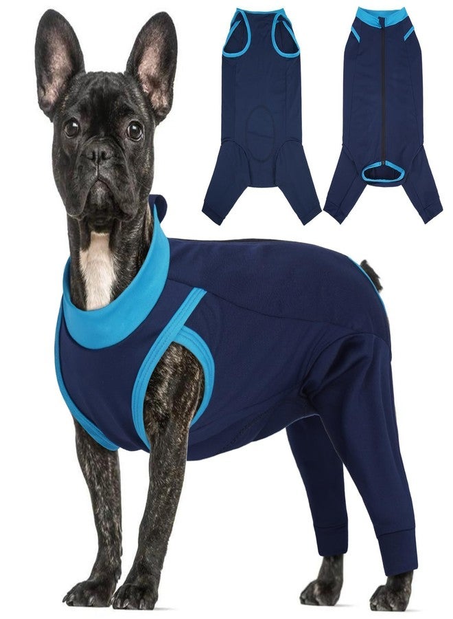 T'CHAQUE Dog Surgery Suit for Dogs After Surgery, Dog Onesie for Spay Surgery Female, Anti Licking Rear Leg Sleeve,Bodysuit for Abdominal Wounds Skin Disease,Substitute E-Collar & Cone,Navy Blue,M - Image 1
