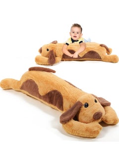 Long Shiba Inu Dog Plush Body Pillow Giant Stuffed Animals Cute Puppy Dog Soft Large Sleeping Plushies Stuffed Dog Hugging Pillow Gift For Kids Girlfriend Birthdayvalentine (Brown43.3 Inch)