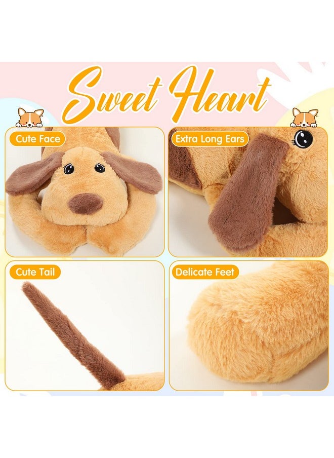 Queekay - Long Shiba Inu Dog Plush Body Pillow Giant Stuffed Animals Cute Puppy Dog Soft Large Sleeping Plushies Stuffed Dog Hugging Pillow Gift For Kids Girlfriend Birthdayvalentine (Brown43.3 Inch) - Image 1