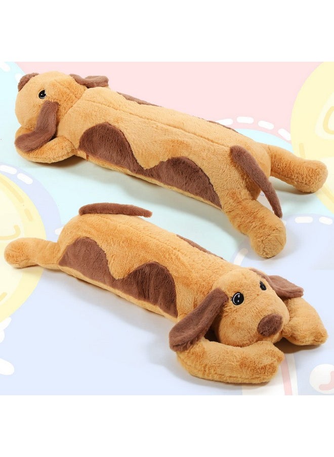 Queekay - Long Shiba Inu Dog Plush Body Pillow Giant Stuffed Animals Cute Puppy Dog Soft Large Sleeping Plushies Stuffed Dog Hugging Pillow Gift For Kids Girlfriend Birthdayvalentine (Brown43.3 Inch) - Image 1