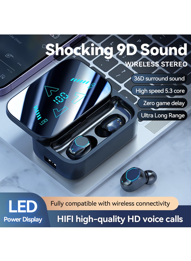 New Bluetooth headset, super long battery life, large battery, in-ear digital display screen, rechargeable earphone 5.4