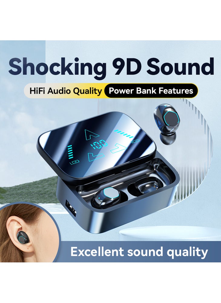 New Bluetooth headset, super long battery life, large battery, in-ear digital display screen, rechargeable earphone 5.4