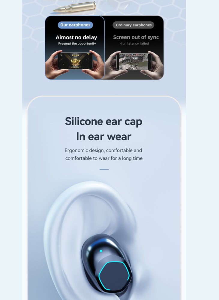 New Bluetooth headset, super long battery life, large battery, in-ear digital display screen, rechargeable earphone 5.4