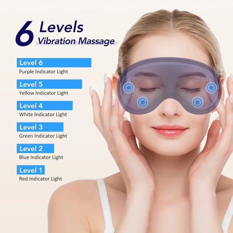 HailiCare Heated Eye Massager Steam Mask 3D Vibration Hot Compress Timer Light Blocking Sleep Spa Relieve Fatigue Dark Circles Eye Care - Image 4