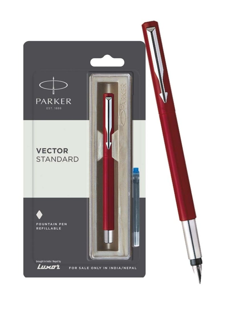 باركر قلم حبر جاف باركر فيكتور ستاندرد سي تي، أحمر - Image 1