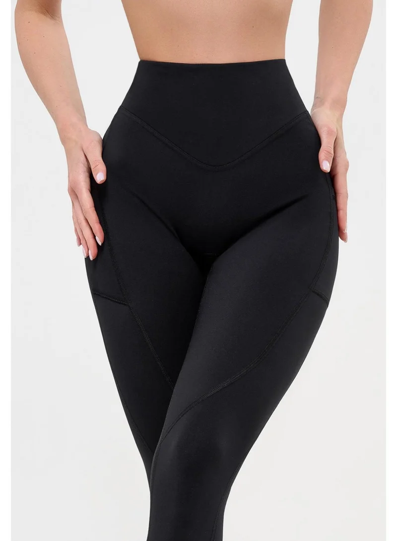 Bona Fide Bona Tights Black Classic Unique Design Lifting High Waist Tummy Control Gym Leggings for Women for Women | Best Price UAE